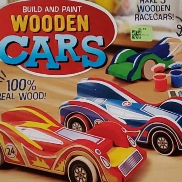 Made by Me Build & Paint Wood Cars 3 Race Car w Moving Wheels Ages 6+ Unisex NEW - Picture 7 of 7